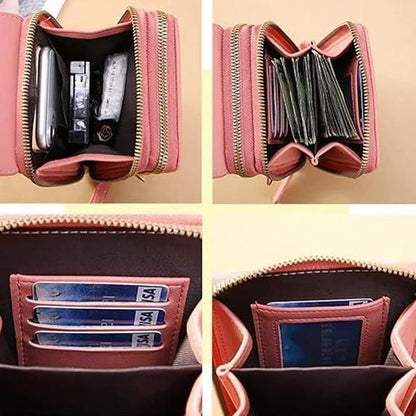 Anti-Theft Double Layer Leather Ladies Sling Bag
