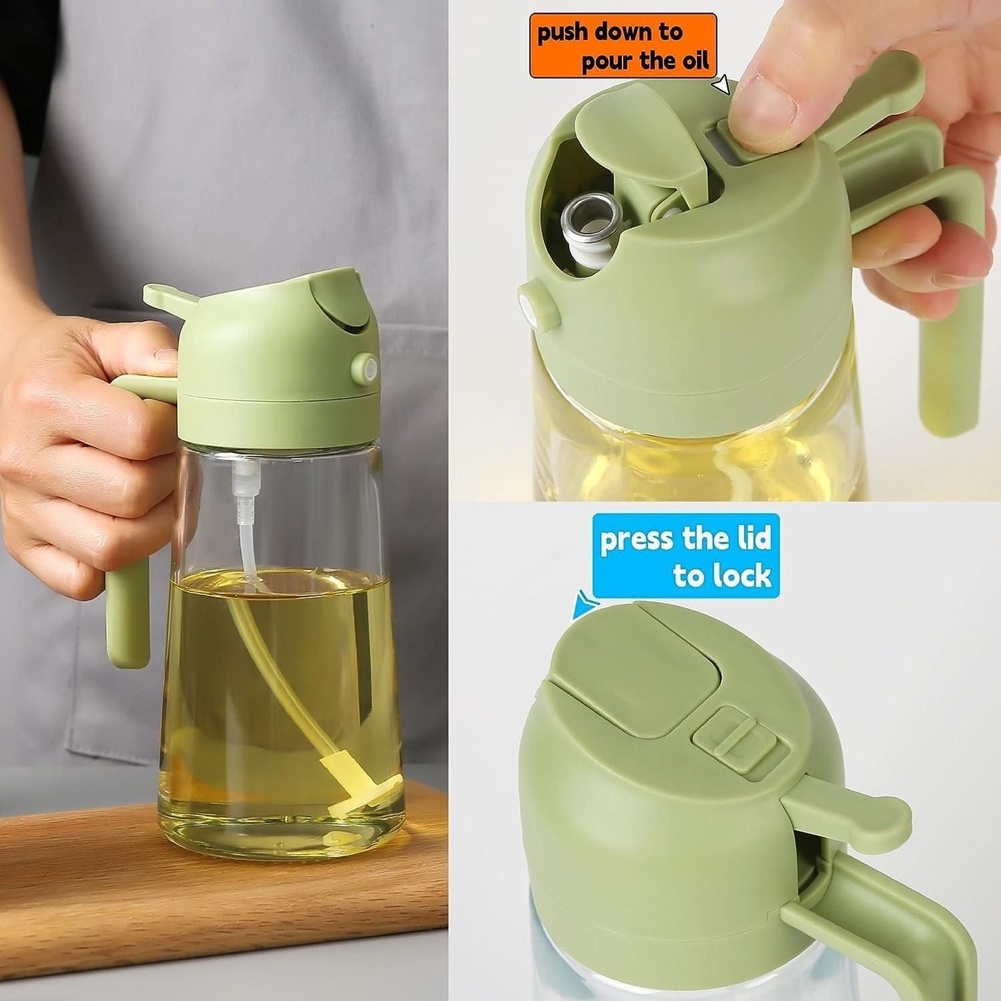 2-in-1 Oil Sprayer & Dispenser – Smart Control for Healthier Cooking